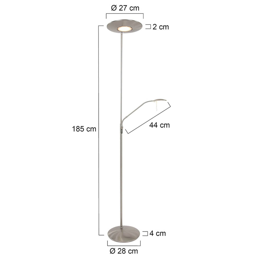 LED-Deckenfluter Zodiac mit LED-Leselicht, stahl
