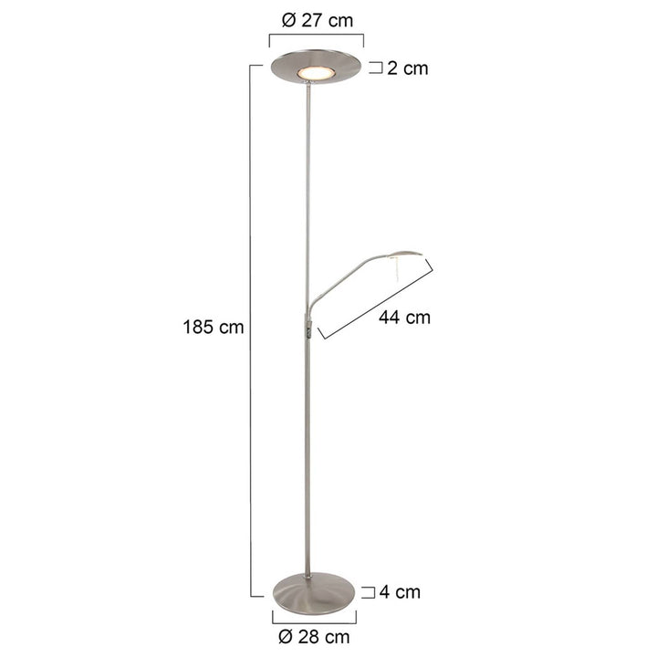 LED-Deckenfluter Zodiac mit LED-Leselicht, stahl