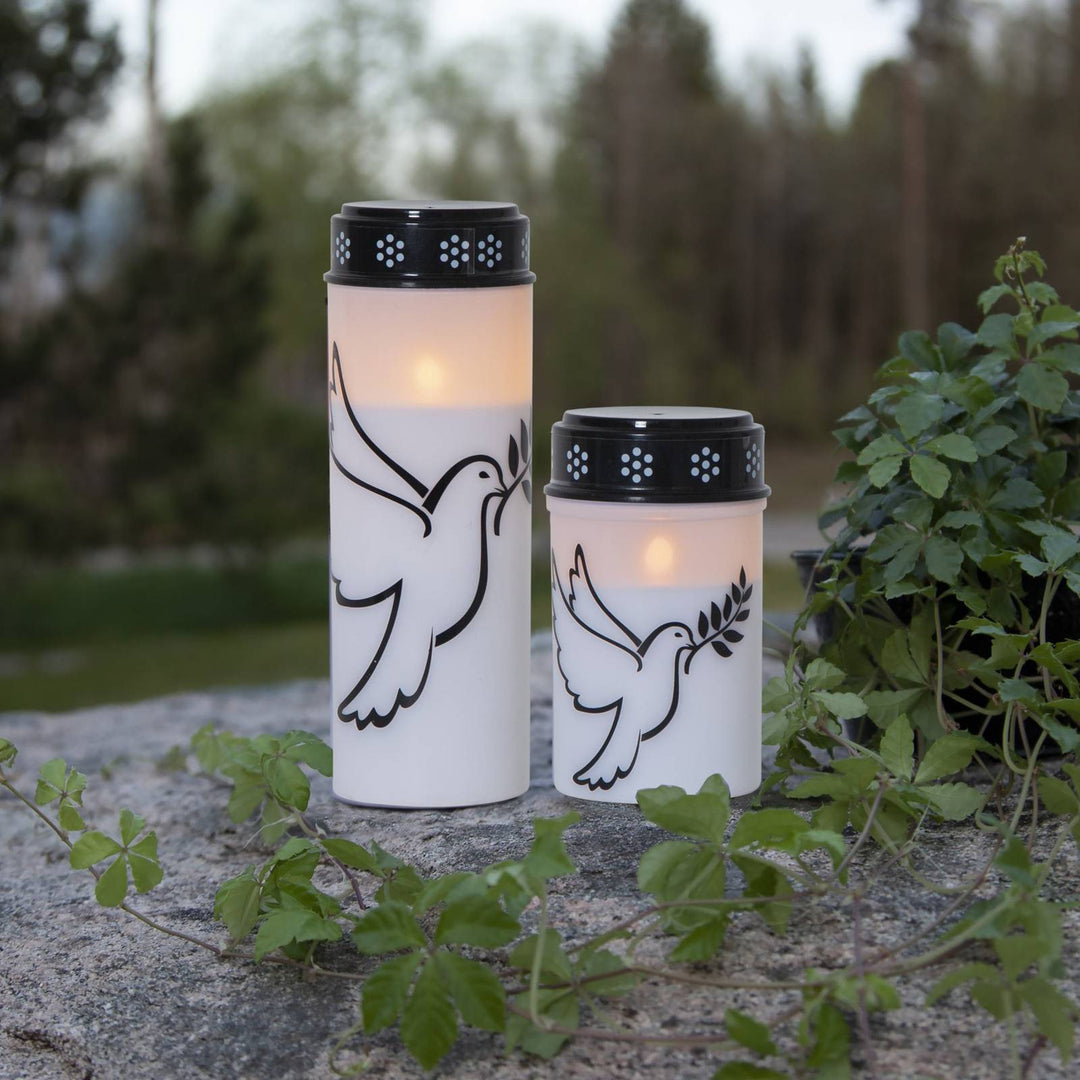 LED-Grablicht Dove, weiß/schwarz Kunststoff 12,5 cm Batterie