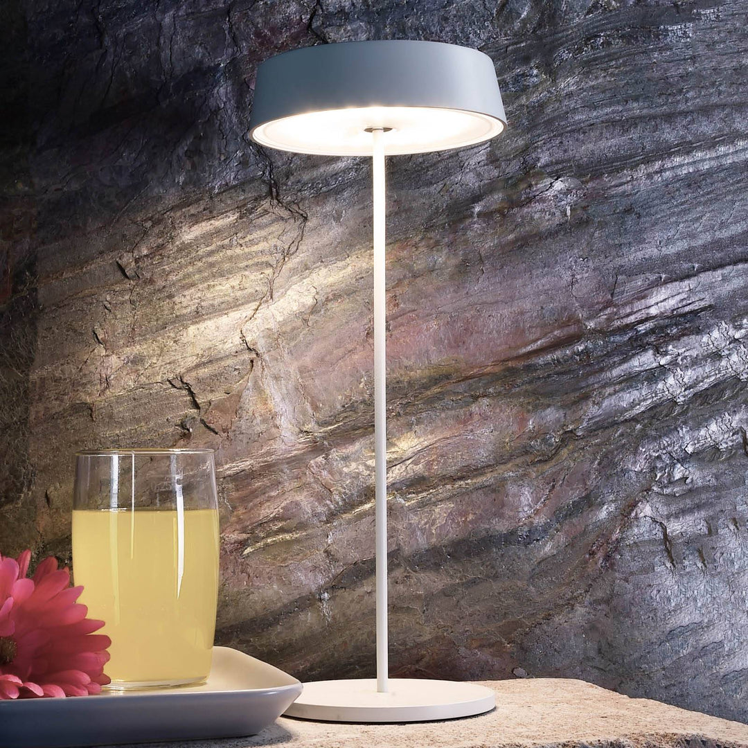 LED-Tischleuchte Miram mit Akku, dimmbar, weiß