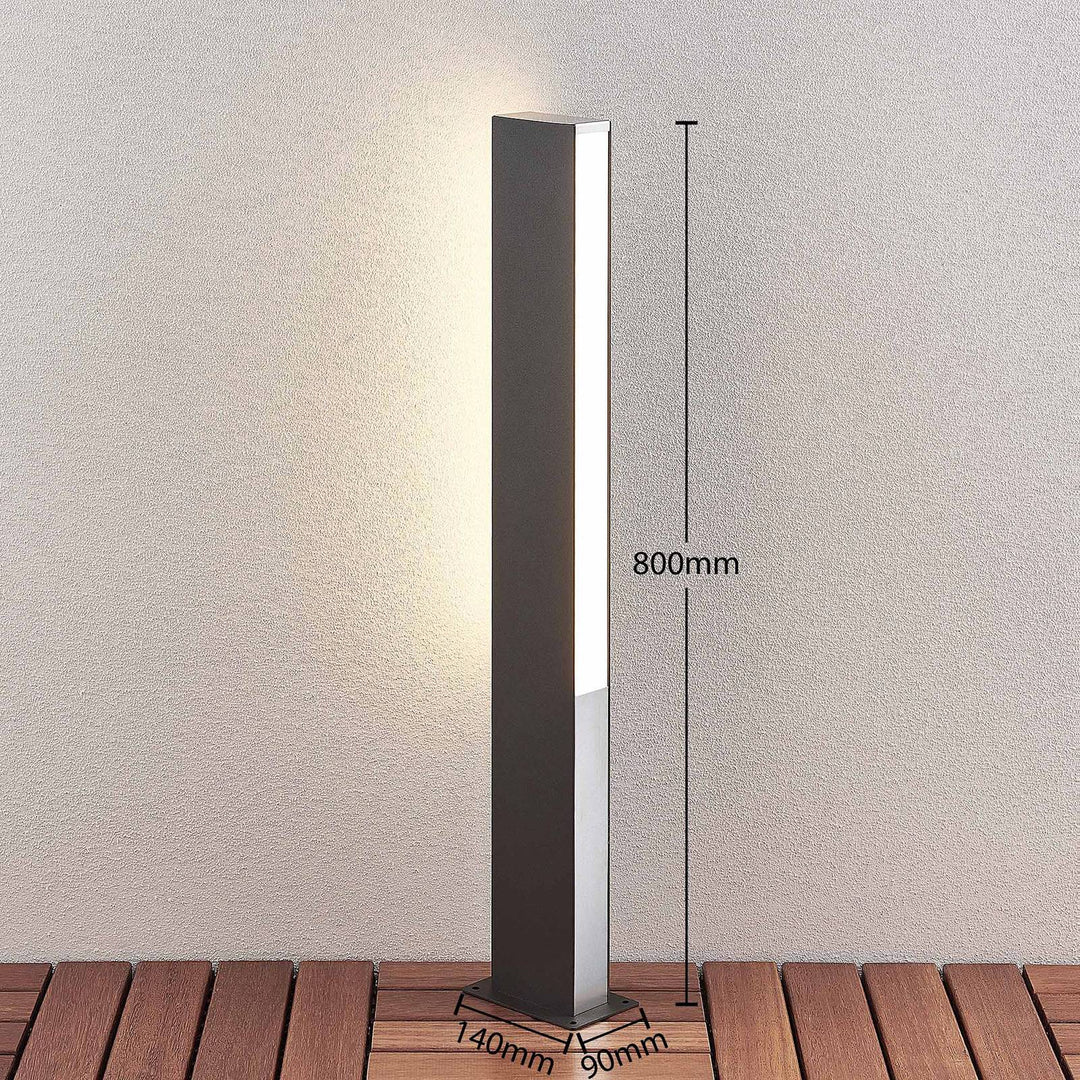 Lucande LED-Wegelampe Aegisa, 80 cm, anthrazit, Metall, IP54