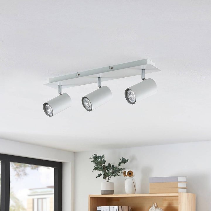 Lindby Deckenstrahler Joffrey, 49 cm, weiß, 3-flg., GU10