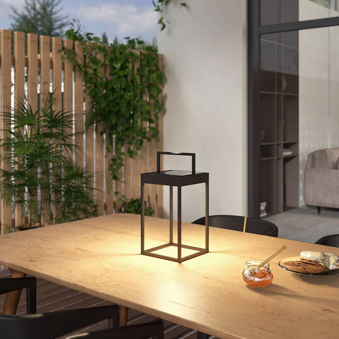 Lucande LED-Solarleuchte Lynzy, 38cm, schwarz, Metall, IP65