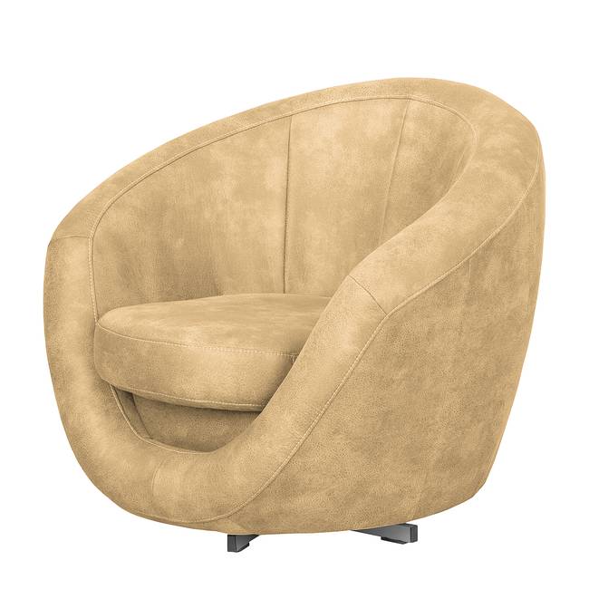 Drehsessel Braun/Sand Microfaser Bera 92 x 75 x 80cm