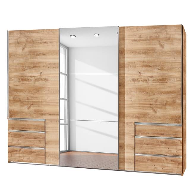 Schwebetürenschrank level 36A 300 x 216 x 58cm Beige/Plankeneiche Dekor