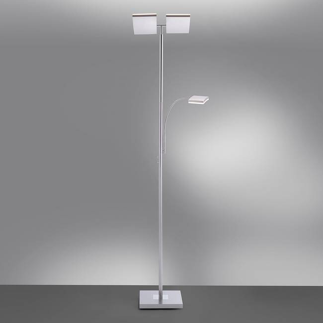 LED-Stehleuchte Ruben 61 x 182 x 62cm Silber Hauptmaterial: Kunststoff Sekundärmaterial: Stahl, gebürstet Nicht austauschbare LEDs