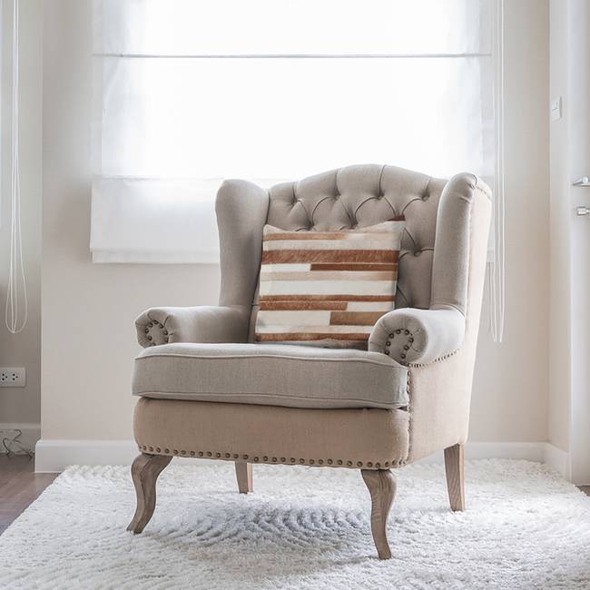 Dekokissen Lavish Brick Braun/Hellbraun 45 x 45cm Echtleder