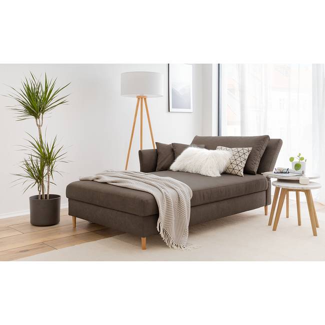 Recamiere Hillarys III Braun/Kaffeebraun Microfaser 110cm Ausrichtung rechts Modern