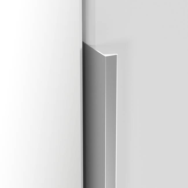 Drehtürenschrank Alabama 136 x 229cm Weiß/Alpinweiß/Grau Basic Aluminium mit Spiegeltür/-en