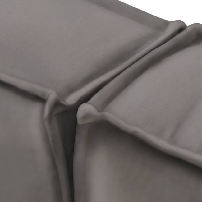 Polsterbett Vio 200 x 200cm Echtleder Lecia Grau/Beige Buche
