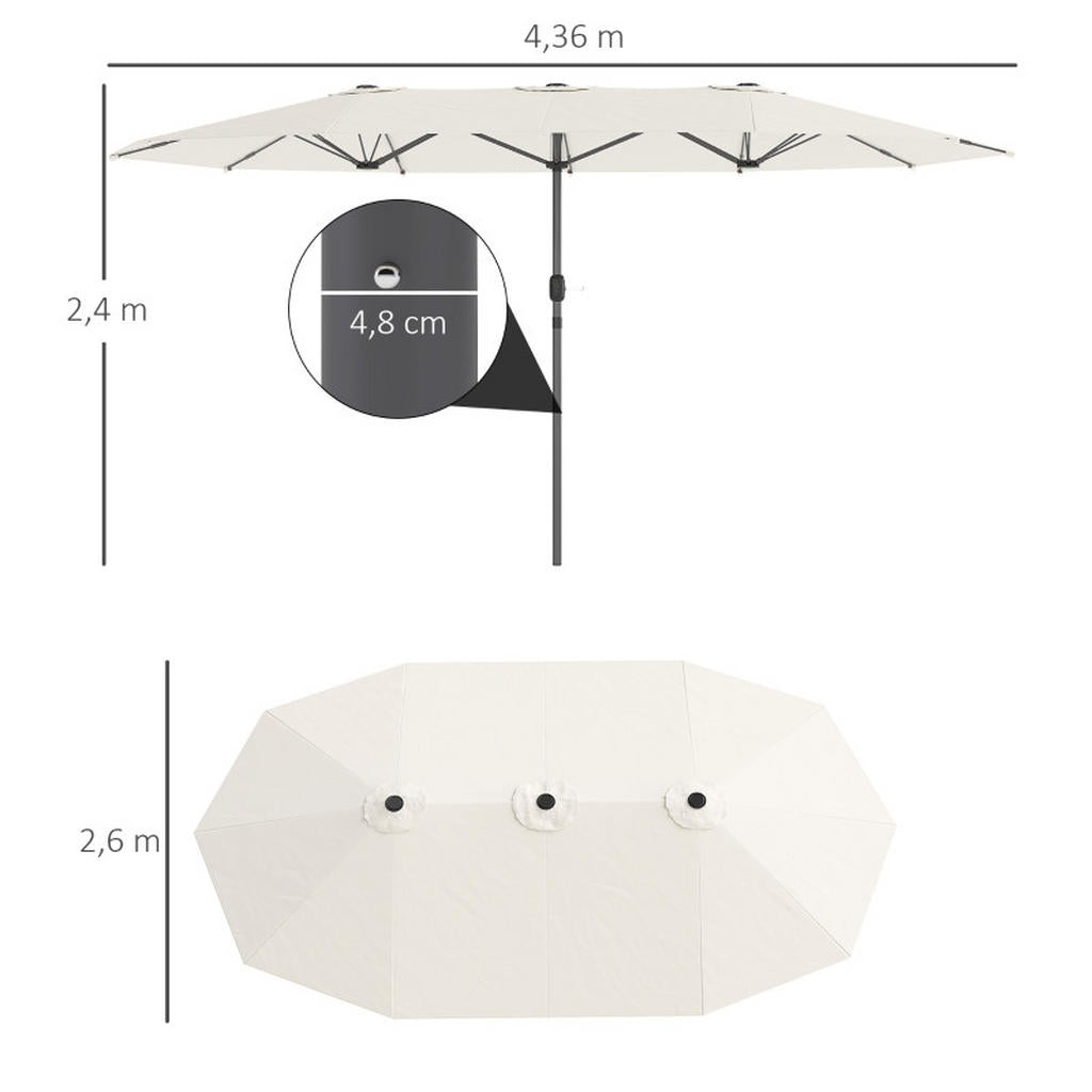 Lebenlang Doppelsonnenschirm, Beige, Textil, 436x260 cm