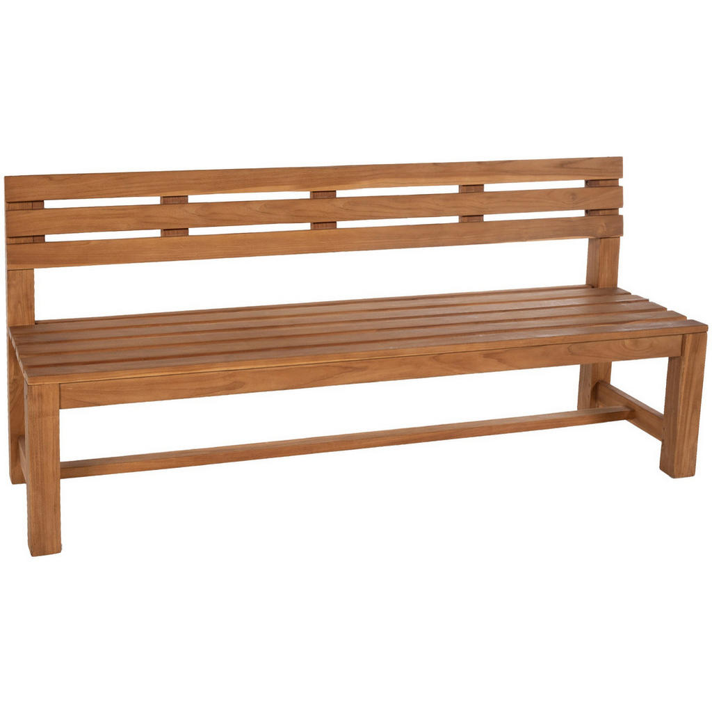 CLP Gartenbank, Teak, Holz, 240x85x50 cm, Gartenmöbel,