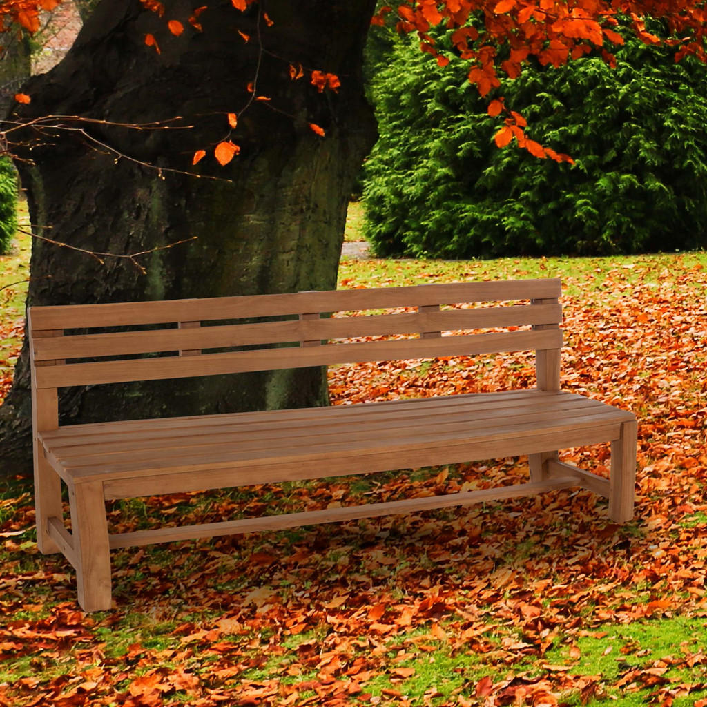 CLP Gartenbank, Teak, Holz, 240x85x50 cm, Gartenmöbel,