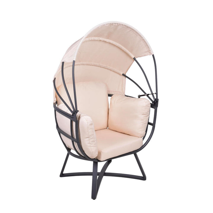 Deluke Gartenmuschel, Beige, Kunststoff, 91x152x77 cm,