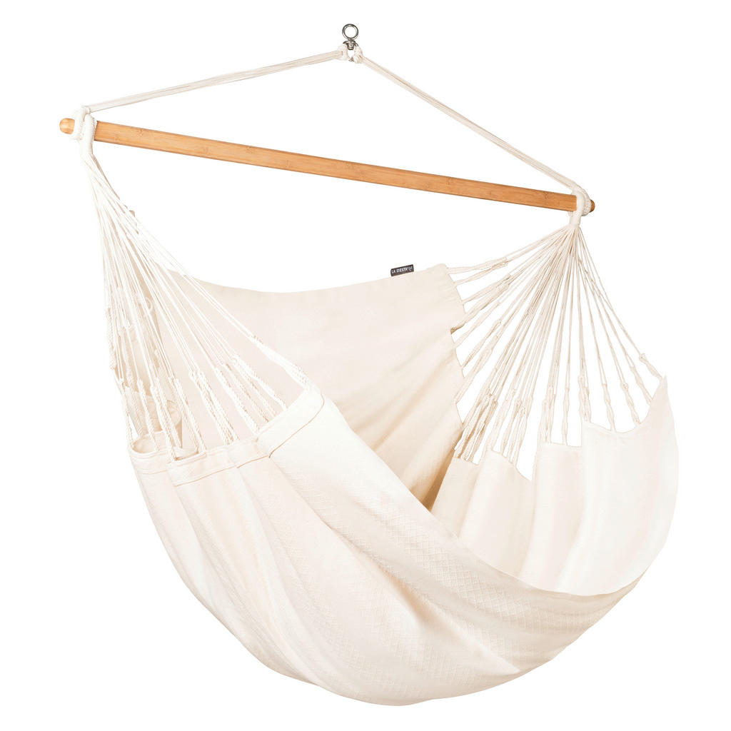 La Siesta Hängesessel Kingsize Cotton, Weiß, Holz, Text