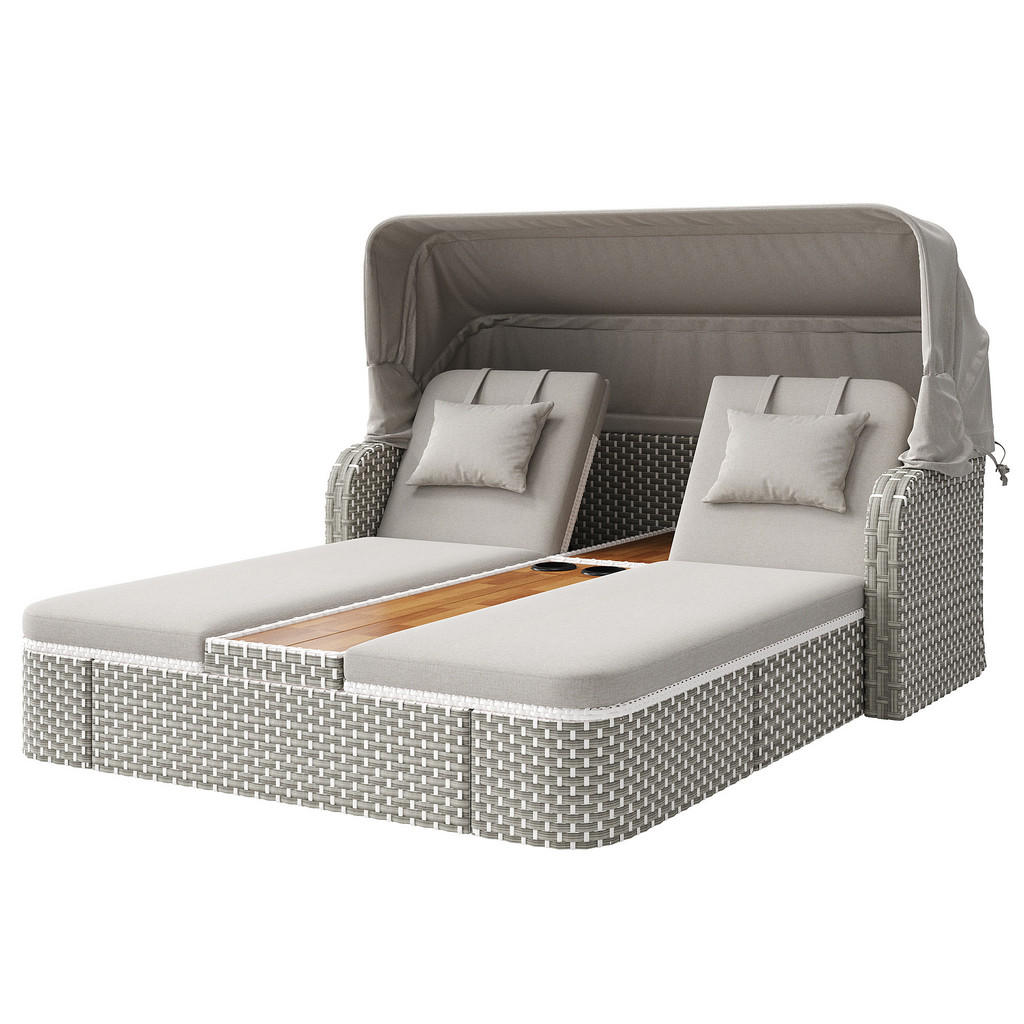 Flieks Loungeset, Grau, Textil, 160x137x192 cm, Gartenm