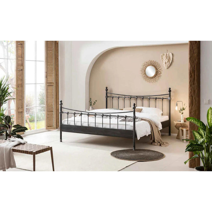 BED BOX Metallbett, Schwarz, Metall, 140x220 cm, Schlaf