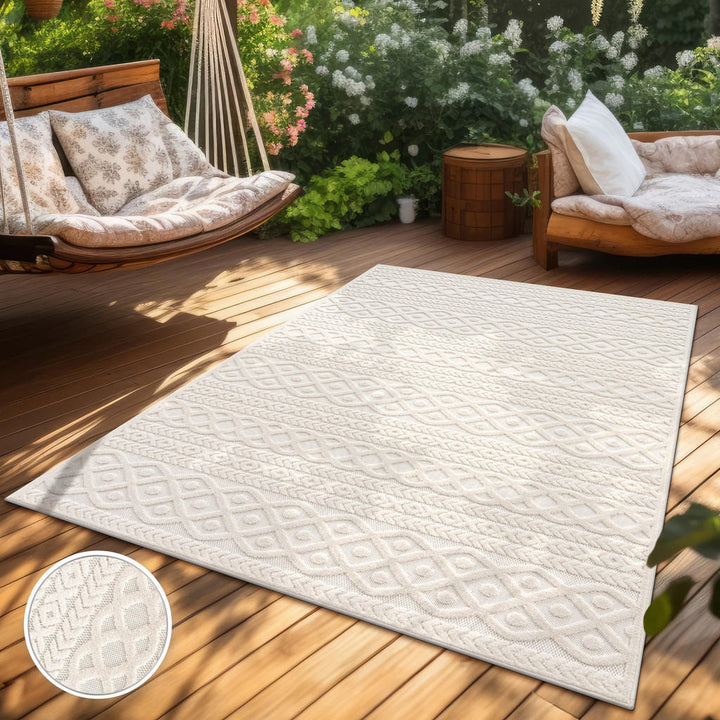 Paco Home Outdoorteppich, Creme, Textil, Rechteckig, 12