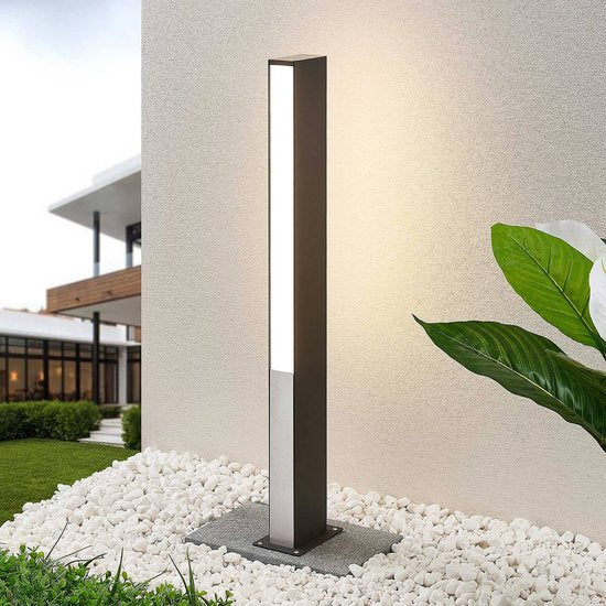 Lucande LED-Wegelampe Aegisa, 80 cm, anthrazit, Metall, IP54