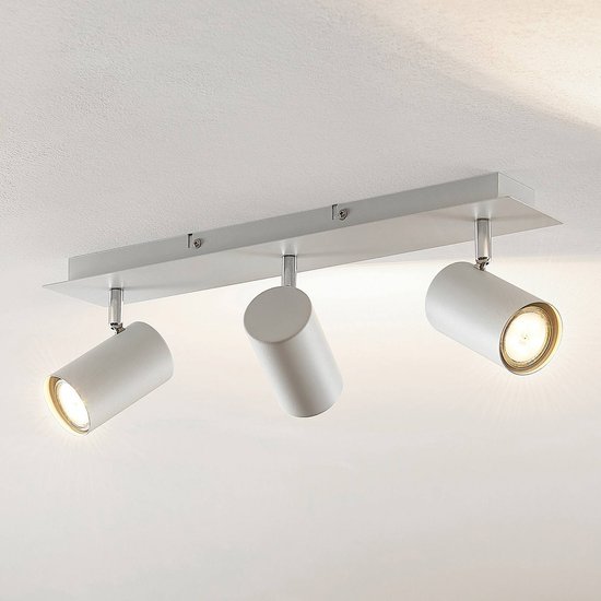 Lindby Deckenstrahler Joffrey, 49 cm, weiß, 3-flg., GU10